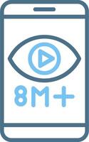 Views Line Two Colour Icon Design vector