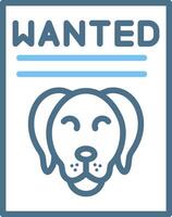 Wanted Line Two Colour Icon Design vector