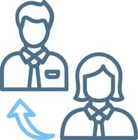 Change Management Line Two Colour Icon Design vector