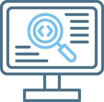 Code Review Line Two Colour Icon Design vector