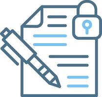 Confidential Line Two Colour Icon Design vector
