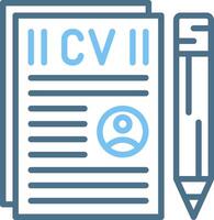 Curriculum Vitae Line Two Colour Icon Design vector
