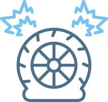 Flat Tire Line Two Colour Icon Design vector