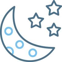 Half Moon Line Two Colour Icon Design vector