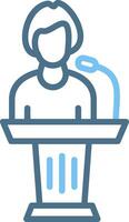 Lectern Line Two Colour Icon Design vector
