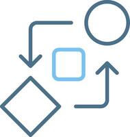 Looping Line Two Colour Icon Design vector