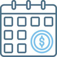 Schedule Line Two Colour Icon Design vector