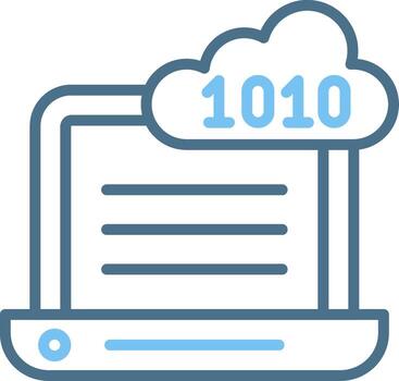 Binary Code Line Two Colour Icon Design vector