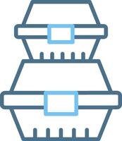 Food Container Line Two Colour Icon Design vector