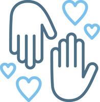 Helping hand Line Two Colour Icon Design vector