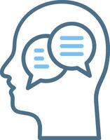 Inner Dialogue Line Two Colour Icon Design vector