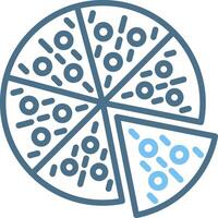 Pizza Line Two Colour Icon Design vector