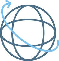Worldwide Line Two Colour Icon Design vector