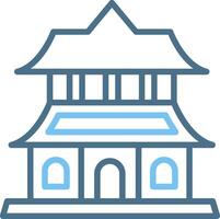 Temple Line Two Colour Icon Design vector