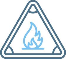 Fire Sign Line Two Colour Icon Design vector