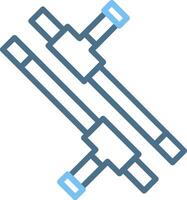 Tonfa Line Two Colour Icon Design vector