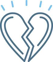 Wounded heart Line Two Colour Icon Design vector