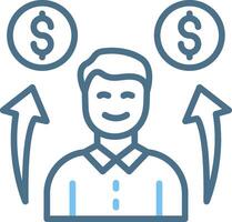 Pay increase Line Two Colour Icon Design vector