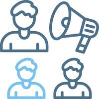 Public Relations Line Two Colour Icon Design vector