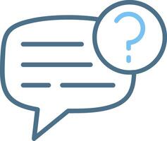 Question Mark Line Two Colour Icon Design vector