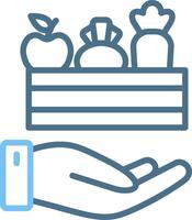 Food Donation Line Two Colour Icon Design vector
