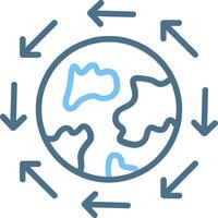 Global direction Line Two Colour Icon Design vector
