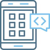 Mobile Application Line Two Colour Icon Design vector