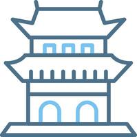 Ming Tomb Line Two Colour Icon Design vector