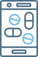 OnLine Two Colour Pharmacy Line Two Colour Icon Design vector