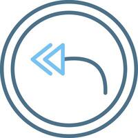 Reply All Line Two Colour Icon Design vector
