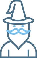 Wizard Line Two Colour Icon Design vector
