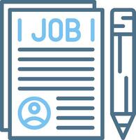 Curriculum Vitae Line Two Colour Icon Design vector
