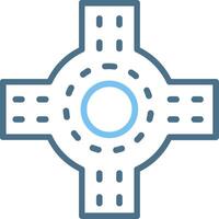 Roundabout Line Two Colour Icon Design vector