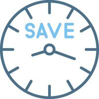 Save Time Line Two Colour Icon Design vector