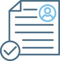 Resume Line Two Colour Icon Design vector