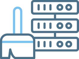 Data Cleaning Line Two Colour Icon Design vector