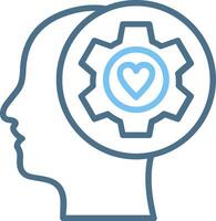 Emotional intelligence Line Two Colour Icon Design vector
