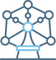 Atomium Line Two Colour Icon Design vector