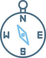 Compass Line Two Colour Icon Design vector