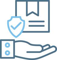 Protection Line Two Colour Icon Design vector