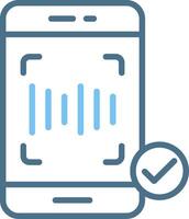 Recognition Line Two Colour Icon Design vector