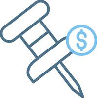 Push Pin Line Two Colour Icon Design vector
