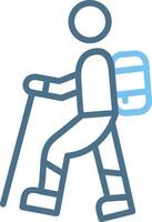 Trekker Line Two Colour Icon Design vector