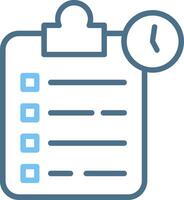 Waiting list Line Two Colour Icon Design vector