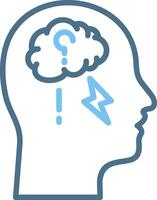 Anxiety Line Two Colour Icon Design vector
