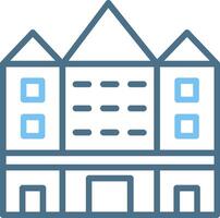 Buckingham Palace Line Two Colour Icon Design vector