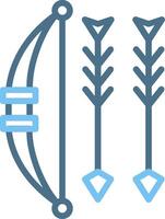 Bow And Arrow Line Two Colour Icon Design vector