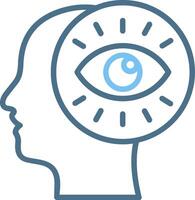 Eye Line Two Colour Icon Design vector