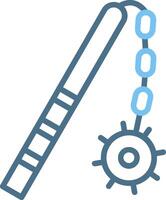 Mace Line Two Colour Icon Design vector