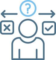 Hesitate Line Two Colour Icon Design vector